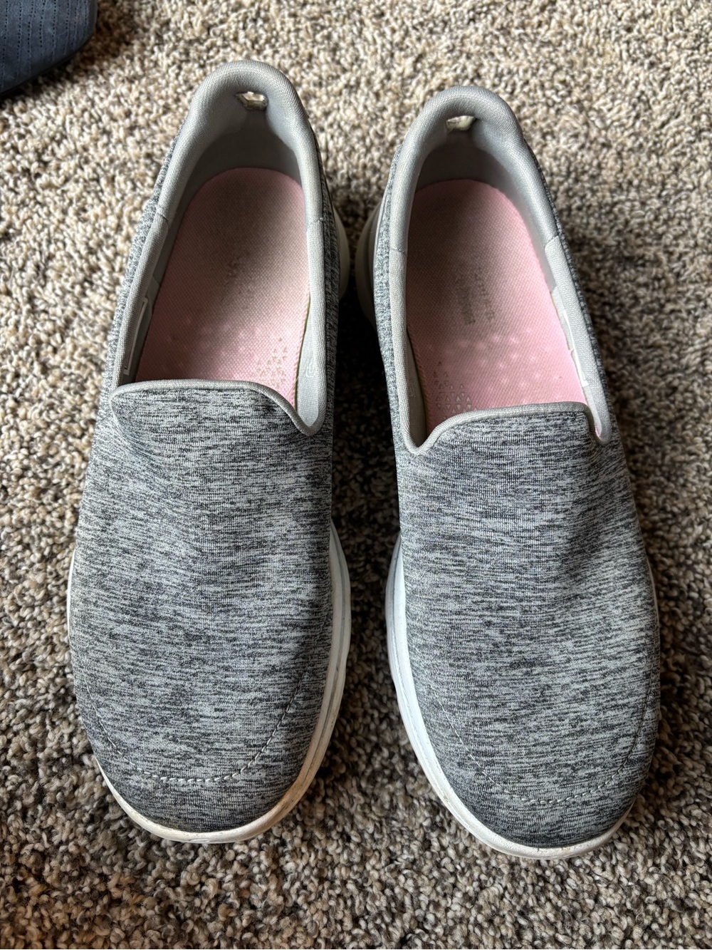 Skechers Women's Gray Slip-On Sneakers with Pink Insole